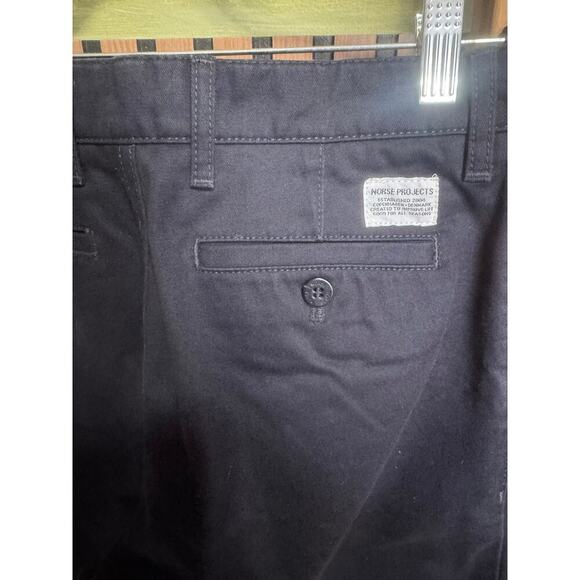 Norse Project New Aros Heavy Chino Pants Straight Leg Mid Rise Dark Navy Size 28 - Picture 11 of 16